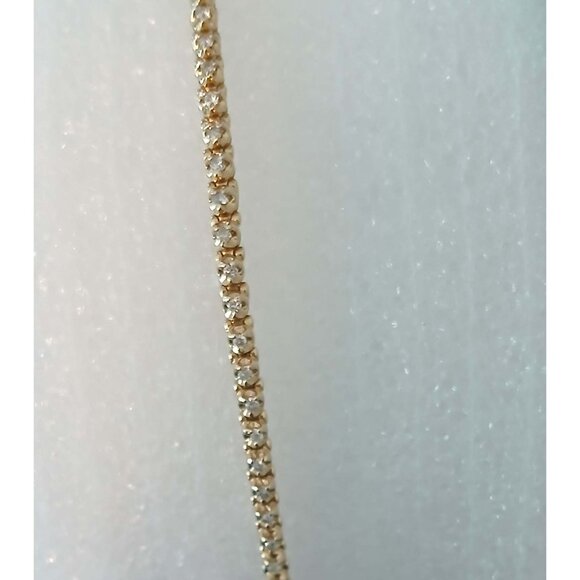 DIAMOND TENNIS BRACELET 14K YELLOW GOLD - Picture 8 of 11